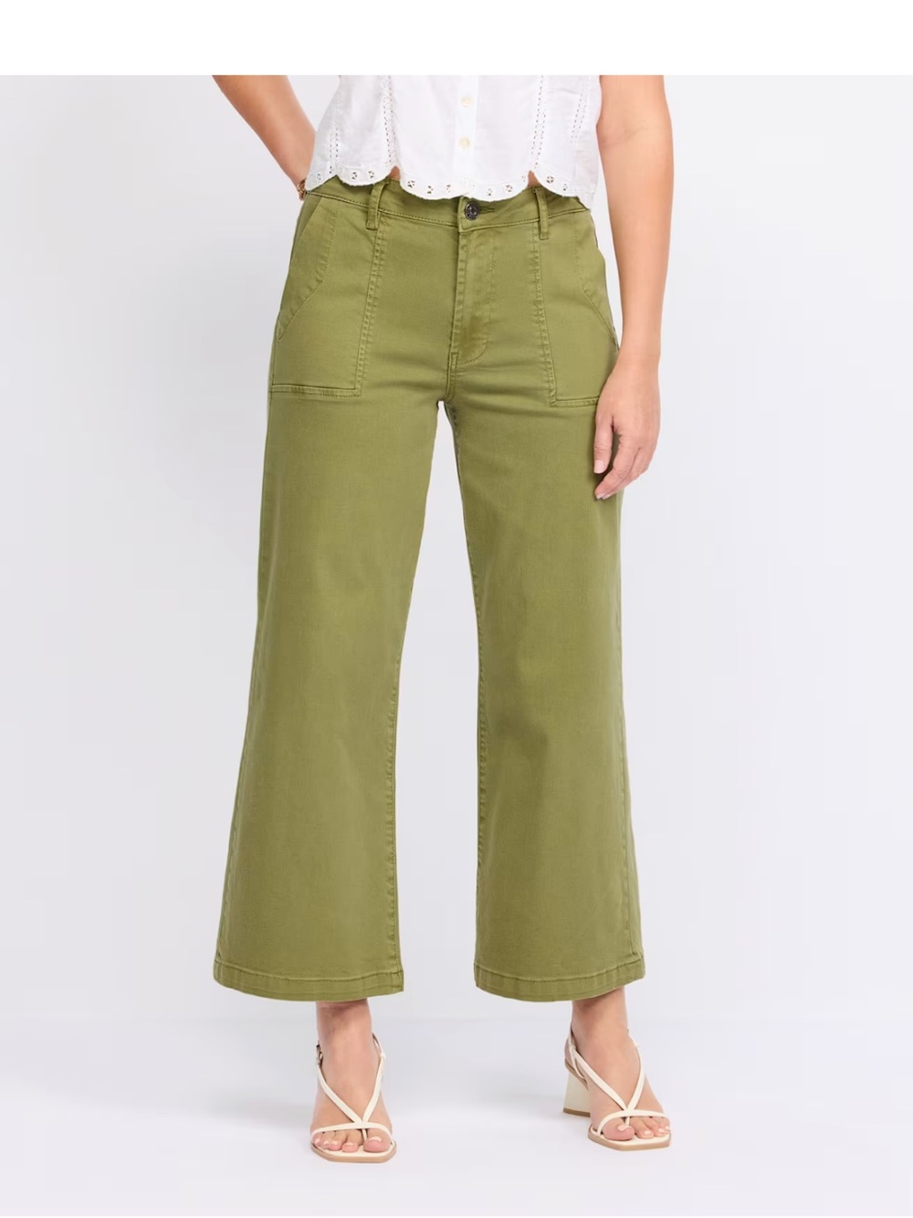 Kut from the Kloth Olive Wide-Leg High-Rise Meg Jeans for Women
